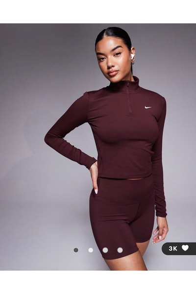 Nike One Fitted Dri-FIT Çeyrek Fermuarlı Kadın Üstü REDSPORT