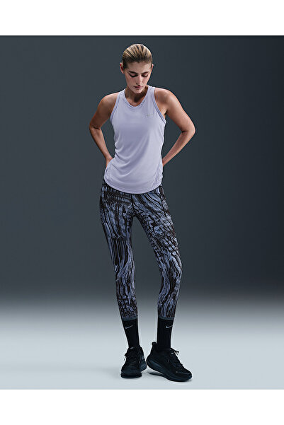 Nike Dri-FIT Swift HR 7/8 Τυπωμένο Στενό Κολάν Γυναικείο Μπλε REDSPORT