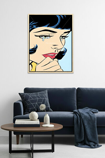 huhuli Πίνακας με γραφικό σχέδιο Pop Art με φυσικό ξύλινο πλαίσιο - Εφέ κουκκ...