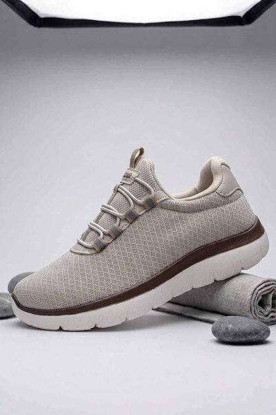 rekorsport Γυναικεία Λευκά/Μπεζ/Μαύρα ελαφριά παπούτσια για περπάτημα με ορθο...