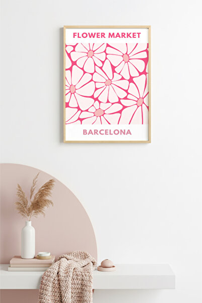 huhuli Επιτραπέζια ζωγραφιά με ρετρό σχέδιο λουλουδιών με φυσικό ξύλινο πλαίσ...