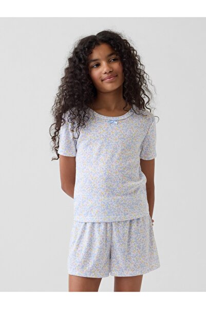 GAP Kız Çocuk Beyaz Recycled Pointelle Pijama Şort