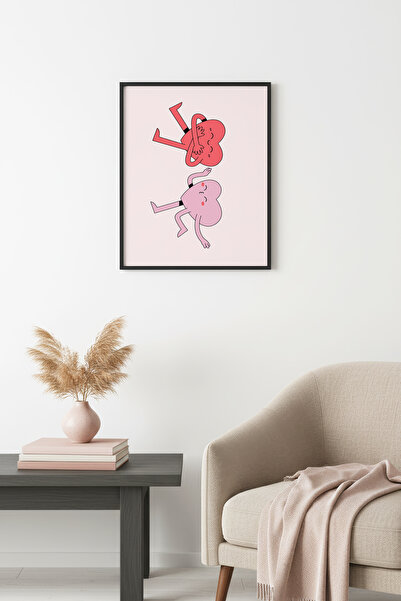 huhuli Ρετρό πίνακας με φυσικό ξύλινο πλαίσιο - Χαριτωμένο καρτούν ποπ αρτ | ...