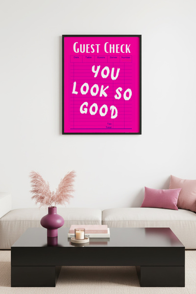 huhuli Πίνακας ρετρό ποπ αρτ με φυσικό ξύλινο πλαίσιο - Το κείμενο «Δείχνεις ...