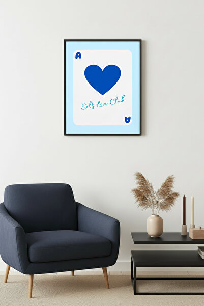 huhuli Ρετρό ζωγραφική με καρδιές με φυσικό ξύλινο πλαίσιο - Self Love Club μ...