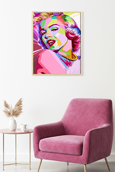 huhuli Πίνακας με μοτίβο Pop Art με φυσικό ξύλινο πλαίσιο - Ζωντανοί τόνοι | ...