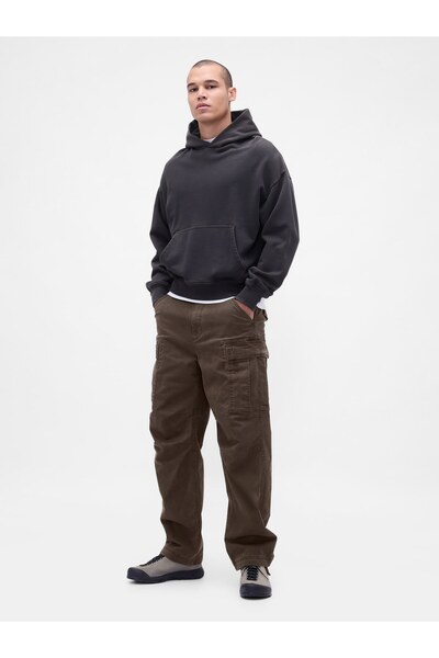 GAP Erkek Kahverengi Baggy Kargo Pantolon