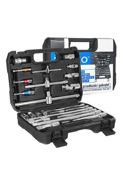 GEKO SET 25 PIESE PRELUNGITOARE, ADAPTOARE SI MANERE T 1/4 3/8 1/2 CRV -