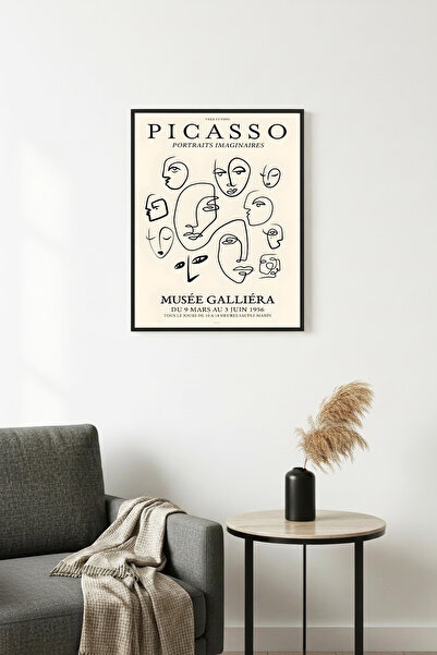huhuli Ρετρό ζωγραφική με φυσικό ξύλινο πλαίσιο - Πορτρέτο σε στυλ Πικάσο |  ...