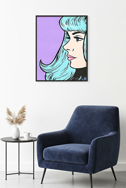 huhuli Εικονογραφημένος πίνακας πορτρέτου με φυσικό ξύλινο πλαίσιο - Παστέλ Μ...