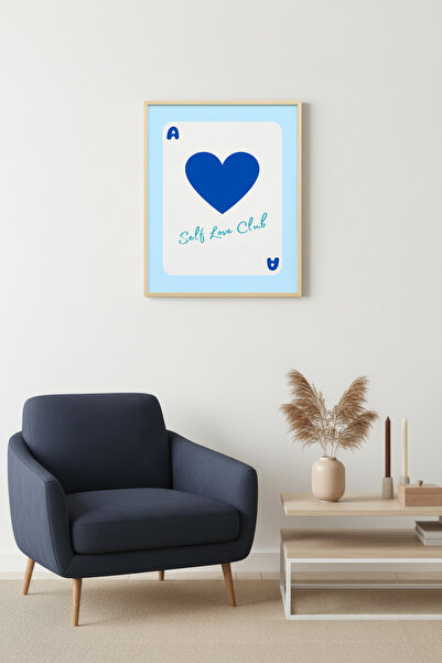 huhuli Ρετρό ζωγραφική με καρδιές με φυσικό ξύλινο πλαίσιο - Self Love Club μ...