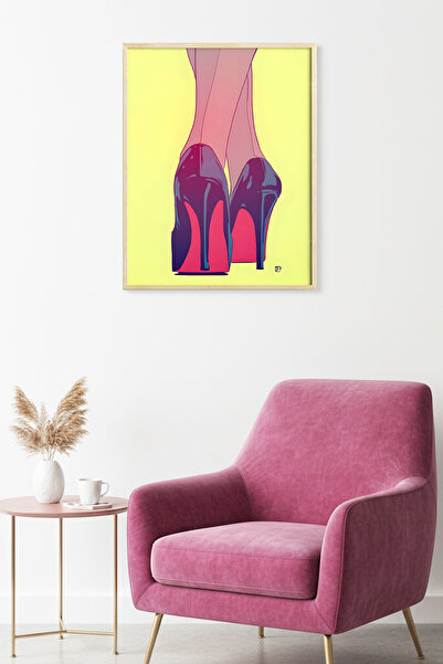 huhuli Τραπέζι με σχέδιο στιλέτο με φυσικό ξύλινο πλαίσιο - Μωβ-ροζ μόδα |   ...