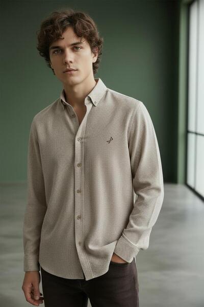 Sarar Πουκάμισο με κουμπιά στο γιακά, με λεπτές ρίγες, από βαμβακερό λινό, σε...