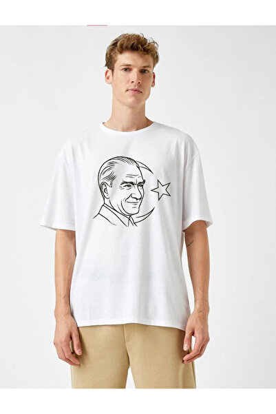 offsidesign Unisex T-Shirt with Atatürk and Turkish Flag Silhouette Design, S...