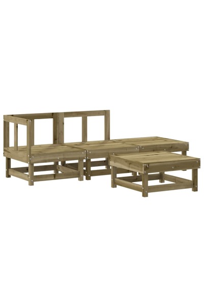 vidaxl Set mobilier relaxare de grădină, 4 piese, lemn de pin tratat