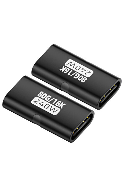 LivX 80Gbps USB-C Dişi - Dişi Adaptör, 240W PD3.1 Hızlı Şarj, 16K@60Hz Görünt...
