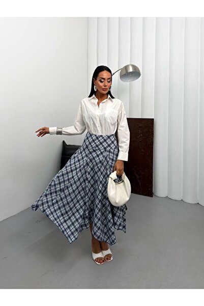 Bak'ap Πολυτελής Ασύμμετρη Μακριά Λινή Φούστα με Βολάν