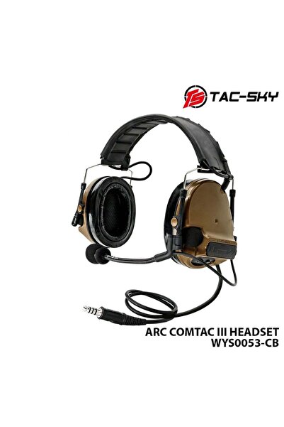 TacSky Telsiz Kulaklığı-Baş Tipi-TAN-TAC-SKY ARC COMTAC III WYS0053-CB