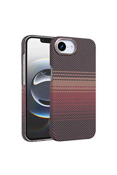 UnDePlus Apple iPhone 16E / 17E Kılıf Kevlar Desenli Karbon M-Safe Magnetik Ş...