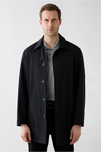 Kiğılı Buttoned Classic Overcoat & Trench Coat with Zipper Pockets