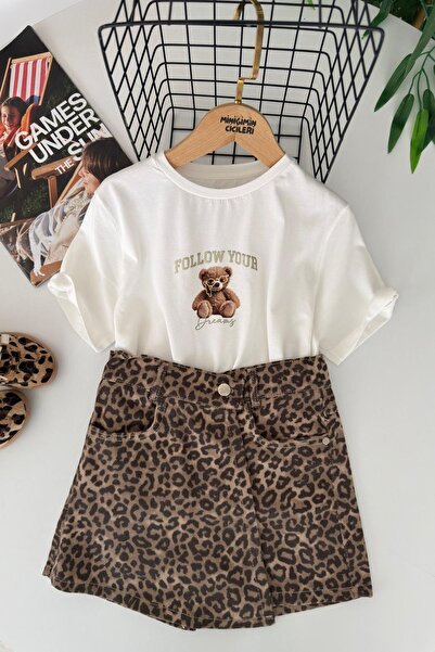 Minigimin Cicileri Σετ 2 τεμαχίων για κορίτσια με λεοπάρ φούστα και γυαλιά με...