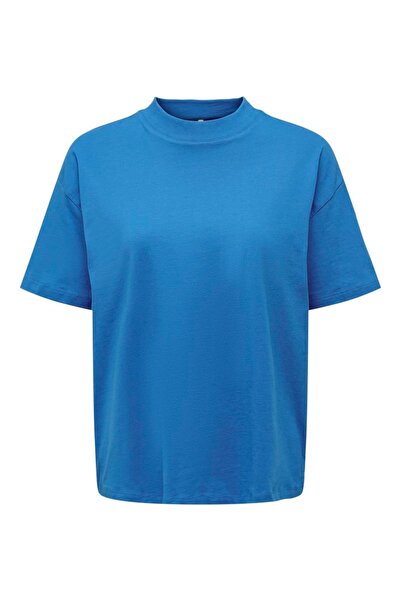 ONLY ONLLAURA S/S MOCK NECK TOP JRS Γυναικείο Μπλε Μπλουζάκι - 15299418