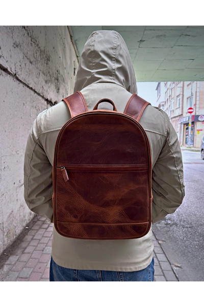 Fil Deri Σακίδιο πλάτης πολυτελείας από γνήσιο δέρμα με θήκη για φορητό υπολο...