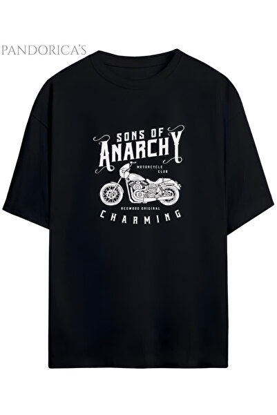 Grafftee Clothing تي شيرت Sons Of Anarchy Motorcu مطبوع من القطن بقصة مريحة ب...