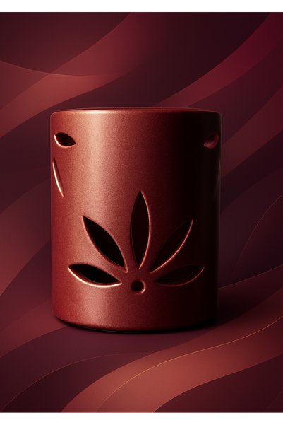 stonestory Dekoratif Yaprak Desenli Tealight Mumluk Buhurdanlık Metalik/Mat Seri