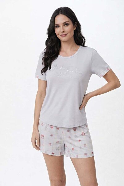 Pemilo Kadi 01473 طقم بيجامة بأكمام قصيرة وشورت ميلان