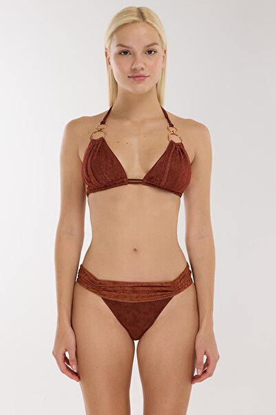 AYYILDIZ 5704 Kahverengi Üçgen Bikini Takımı