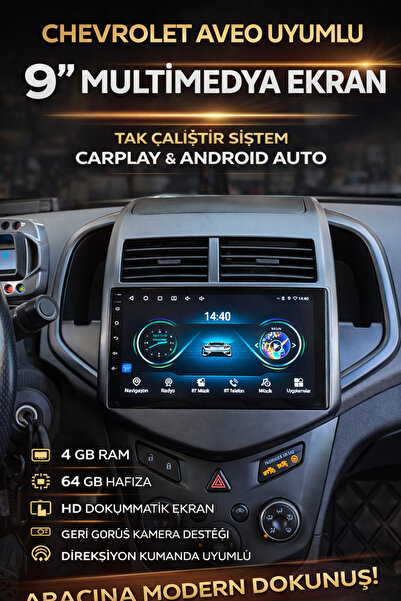Grade Power Chevrolet Aveo 2010-2015 Uyumlu Android Multimedya 4GB RAM 64GB H...
