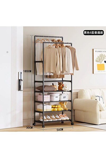 CasaDesteapta.ro Πολυλειτουργική κρεμάστρα ρούχων και παπουτσιών με ράφια και...