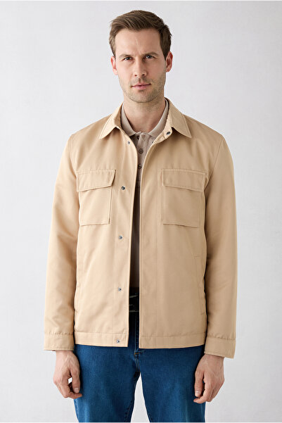 Kiğılı Classic Collar Seasonal Coat with Snap Pockets