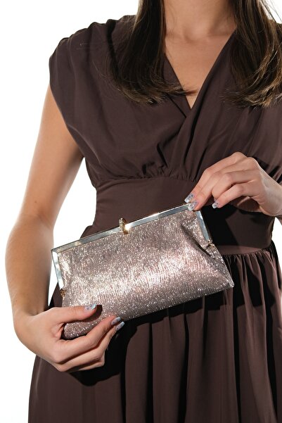 LuviShoes 752 Γυναικεία βραδινή τσάντα φορέματος με χρυσό σχέδιο