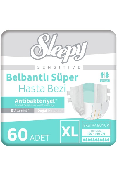 Sleepy Sensitive Süper Yetişkin Hasta Bezi Xlarge 30x2 60 Adet
