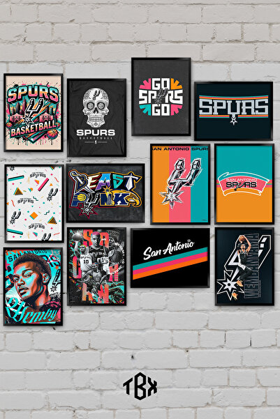 tablomaxtbx Σετ ζωγραφικής από MDF 12 τεμαχίων San Antonio Spurs NBA Basketba...