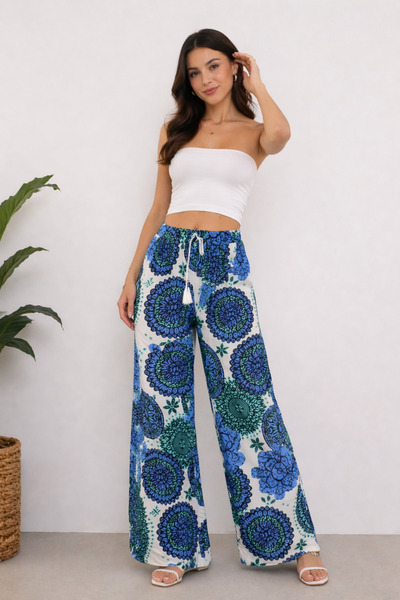 BALİS Women's Ethnic Patterned Woven High Waist Relaxed Fit Standard No Pocke...