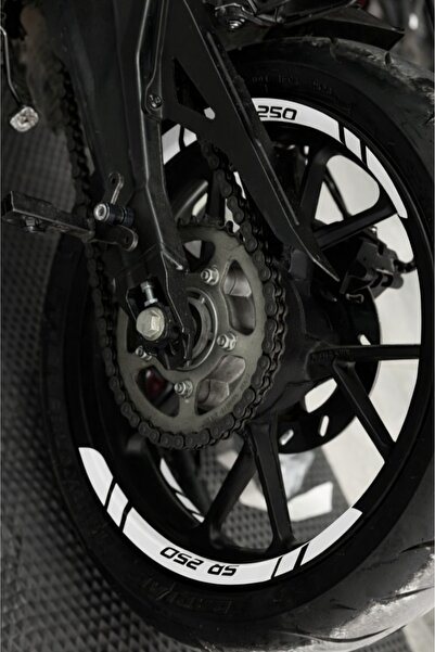 Banxtre CFMOTO 250SR için Beyaz Jant Şeridi Sticker Etiket (8 Parça)