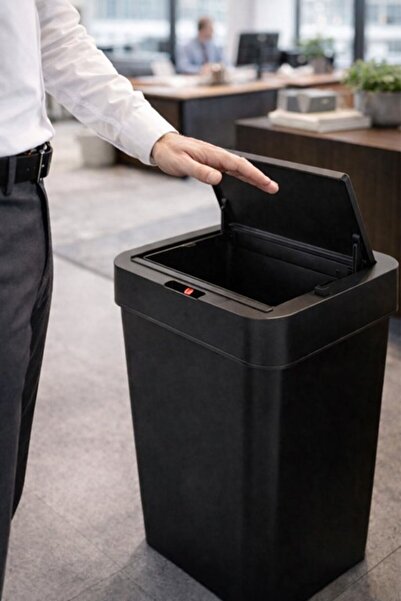 Begin Power 50 Litre Kızıl Ötesi Sensörlü Otomatik Çöp Kovası Ofis Mutfak Ban...