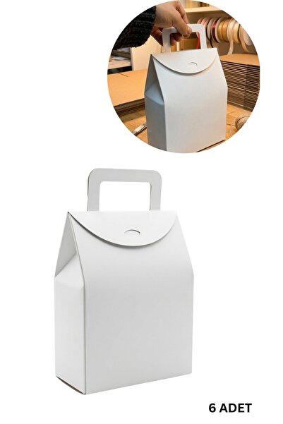 roco paper El Geçme Beyaz Çerez Hediyelik Çantası-6lı Set, Kına Nikah Parti H...