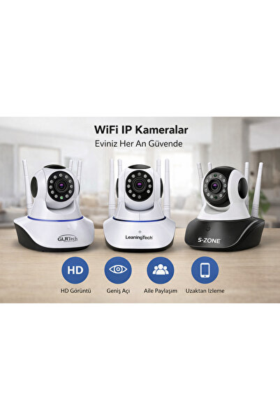 NOVAREX Global 360° Akıllı WiFi IP Kamera Gece Görüşlü Bebek Takip Ev Güvenli...