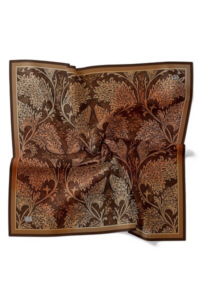 Levidor Φουλάρι με έθνικ σχέδιο φύλλων τσινέζικης κεραμικής και λαμπερά κρυστ...