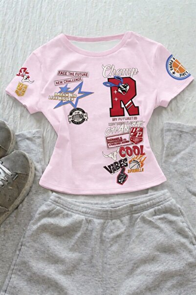 ZAVIXO Γυναικείο Crop T-Shirt Μοντέρνας Κοπής από Εύκαμπτο Ύφασμα Κομψό και Ά...