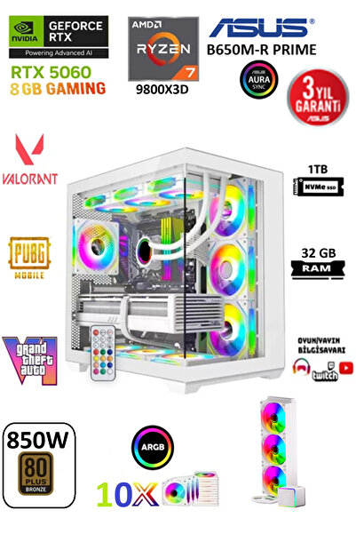 Archon AMD Ryzen 7 9800X3D | 32 GB DDR5 | RTX 5060 8 GB | 1 TB SSD | GAMING O...
