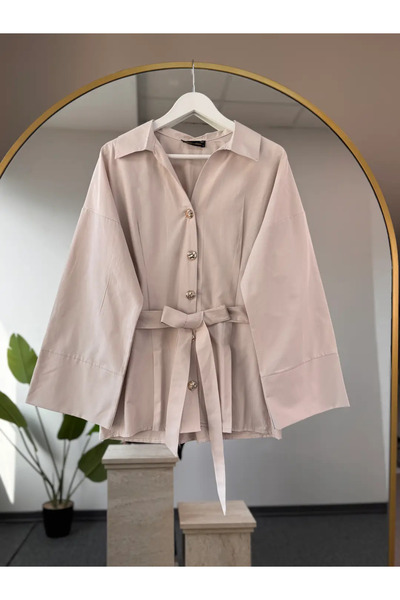 modabetce Royal Gold Buttoned Women's Shirt