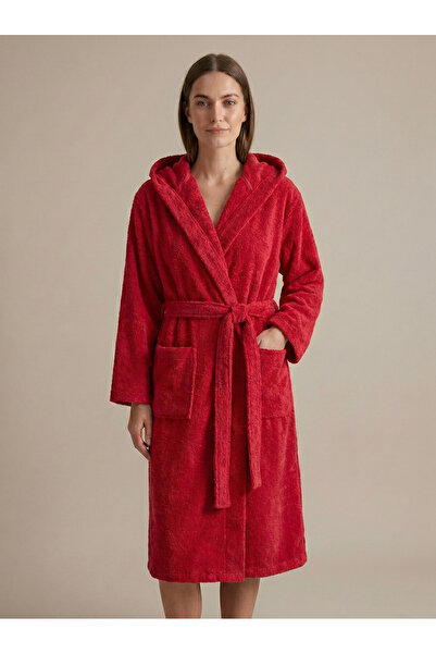 cottonparis Pamuklu Kapüşonlu Yumuşak Dokulu Emici Unisex Bornoz