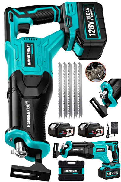 HAMMERKRAFT Premium Seri Profosyonel 10Pilli Çift Akülü Demir Ahşap Metal Kem...