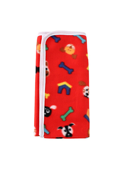 MiniKids Κουβέρτα φλις με σκυλάκια, κόκκινη