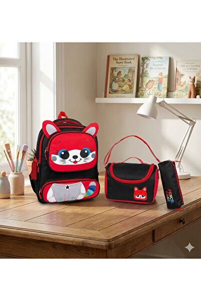 Adalinhome Σετ τσάντας δημοτικού σχολείου με χαριτωμένη γάτα